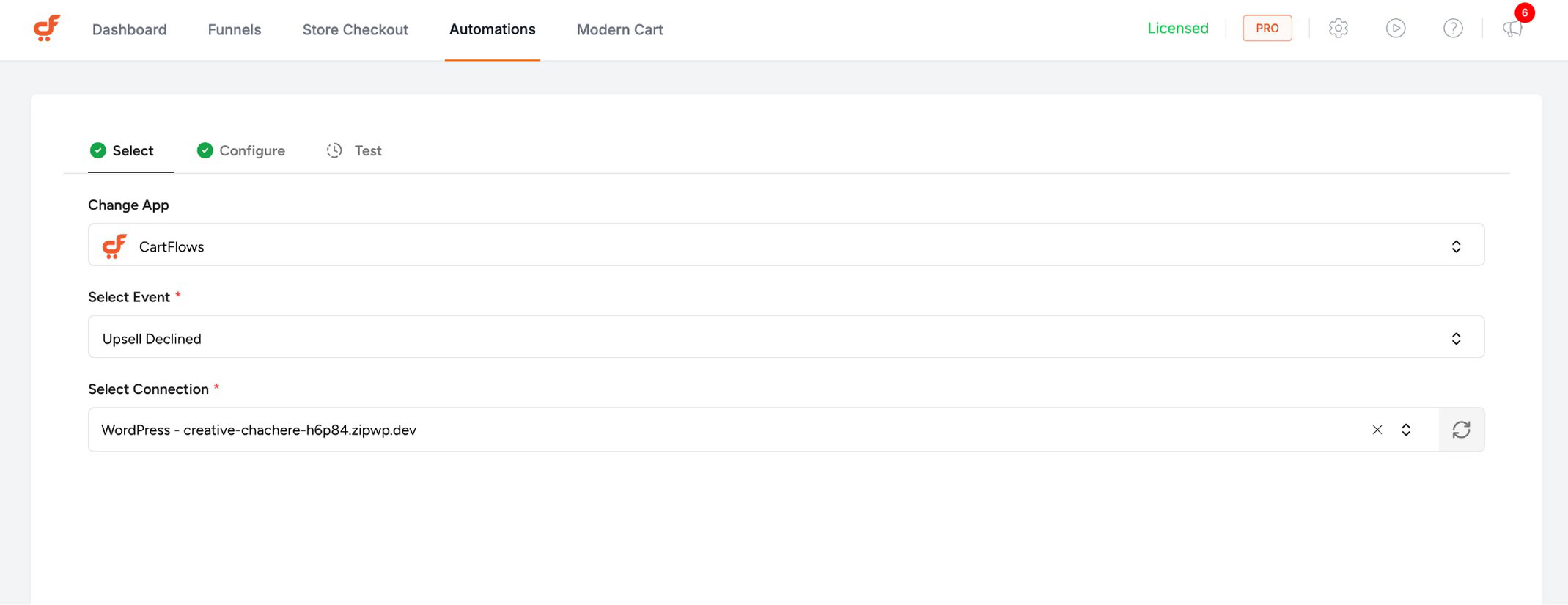 OttoKit Automation interface showing workflow configuration with automation tabs, triggers including checkout and send email options, and automation rules list.