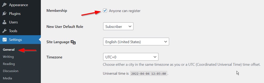 Allow anyone to register to your WordPress site