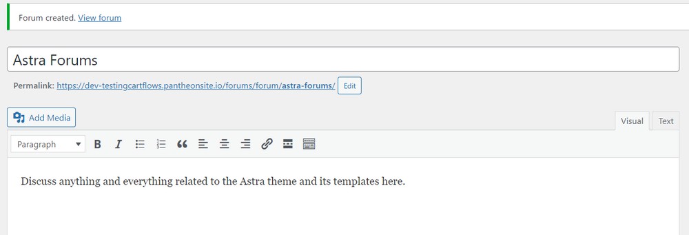 Create a new forum in bbPress