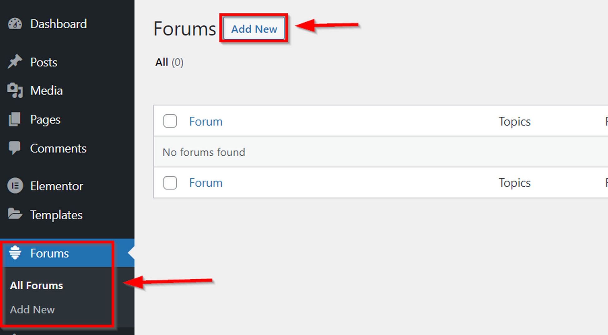 Create all new forums