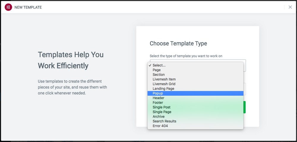 Choose Template Type