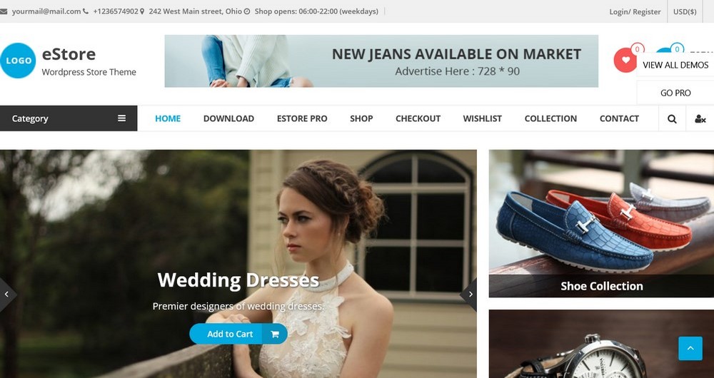 eStore WordPress theme for online stores