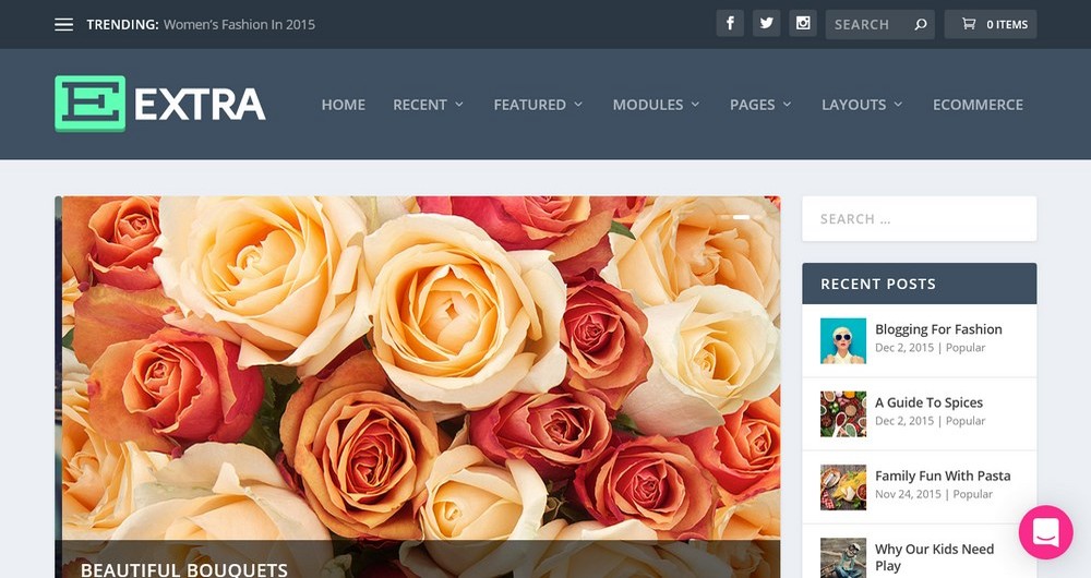 Extra WordPress theme