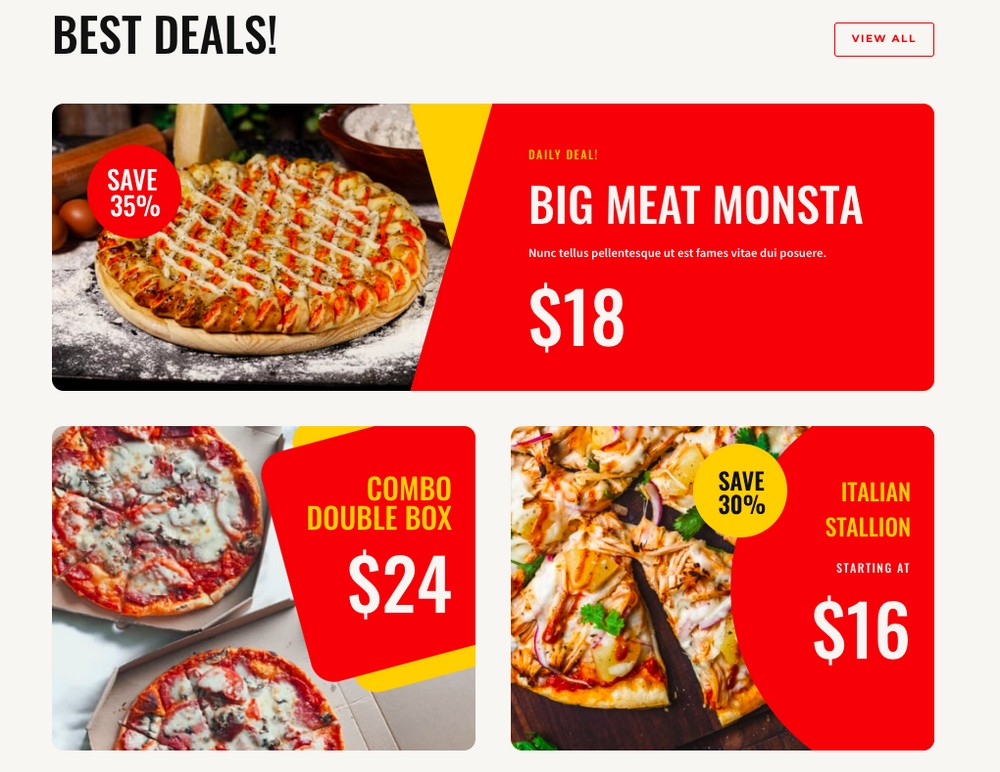 Feature box promoting the best deals and offers
