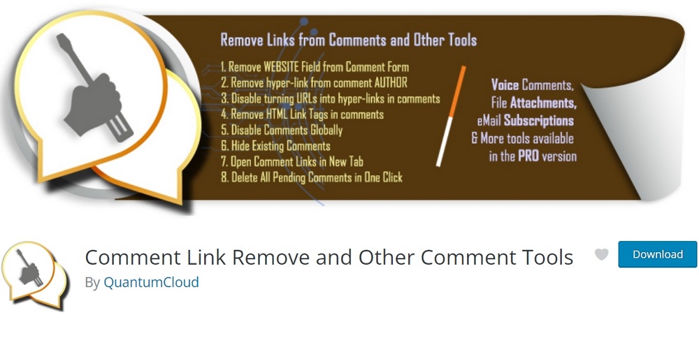 Comment Link Remove and Other Comment Tools