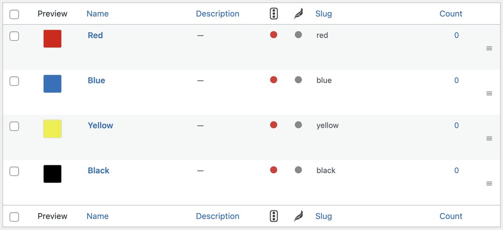 List of color variants