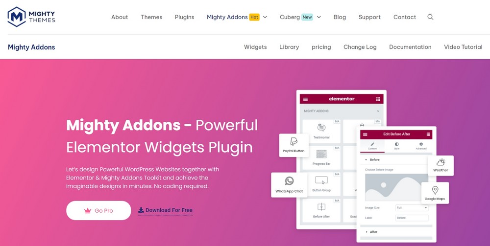 mighty addons for elementor