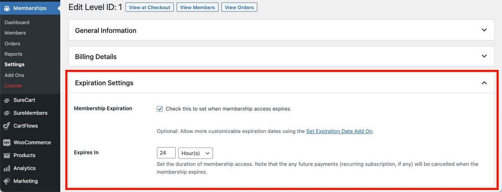 Expiration dates in Paid Memberships Pro