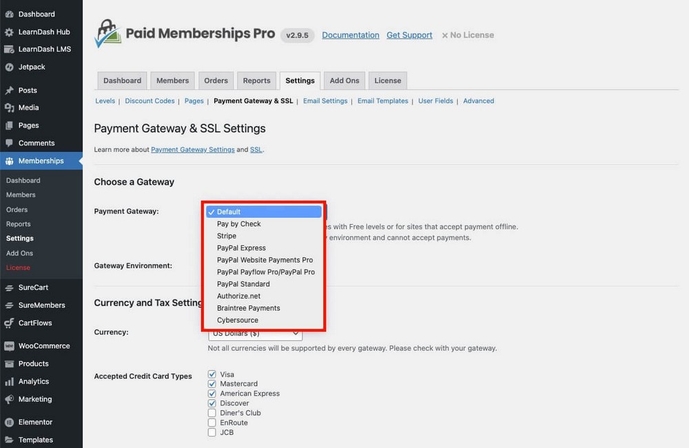 Set up taxes Paid Memberships Pro