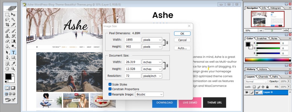 defining height width and resolution