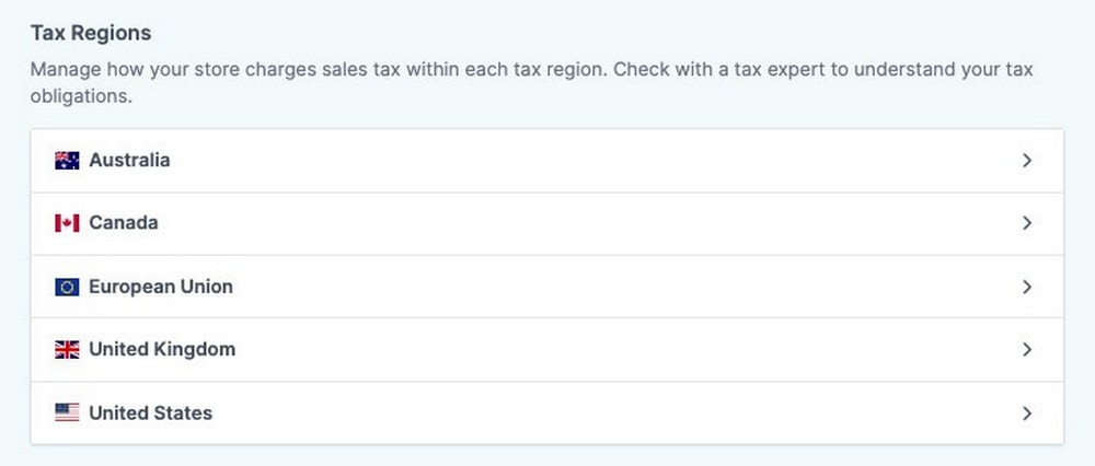 Tax Regions SureCart