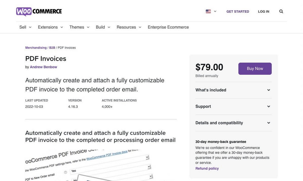 WooCommerce invoices extension