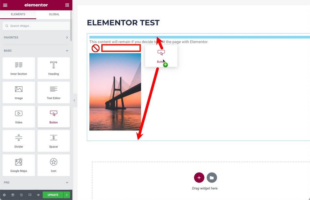 Behavior of Gutenberg imported content in Elementor