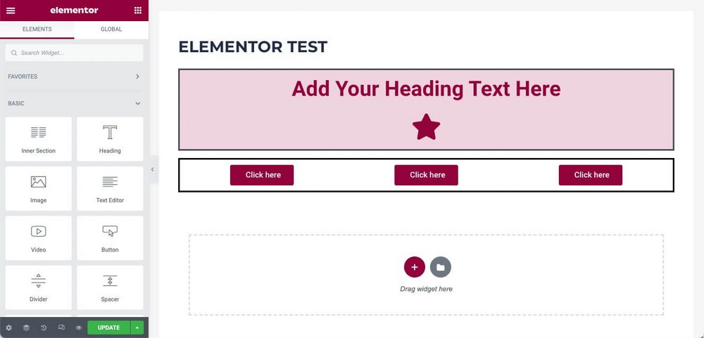 Elementor Structure Example