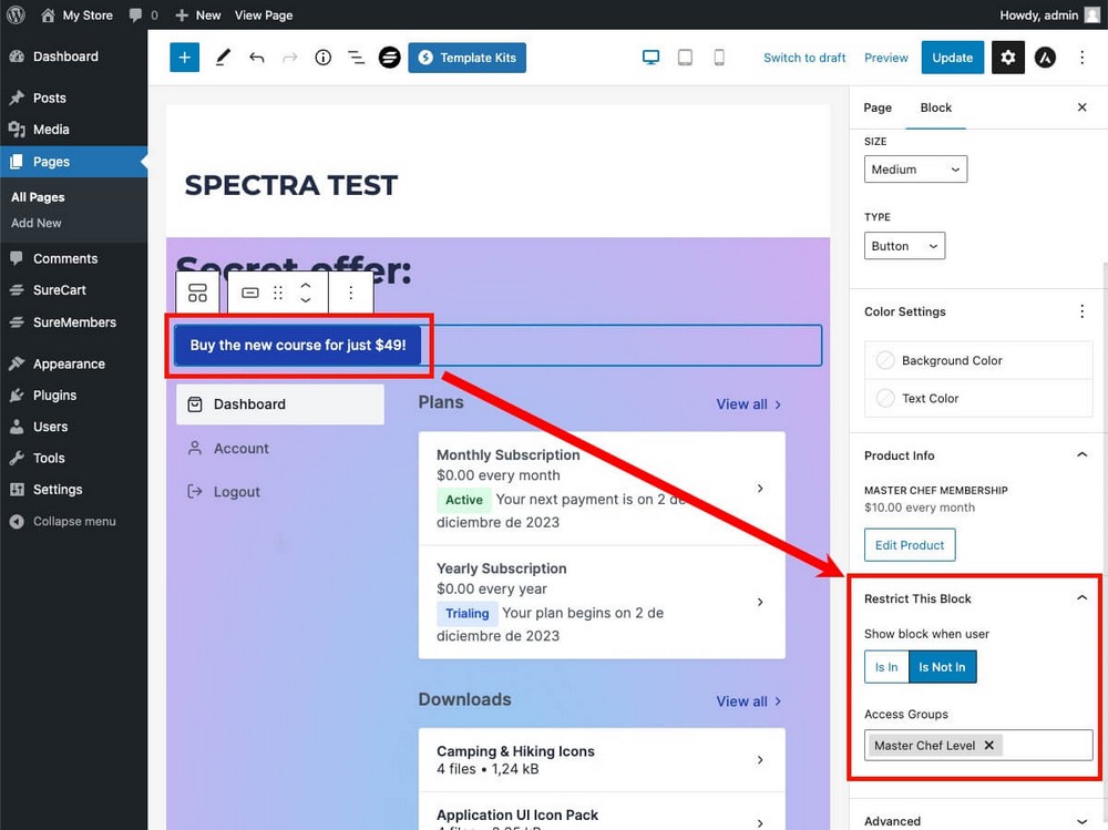 Example of Spectra integration