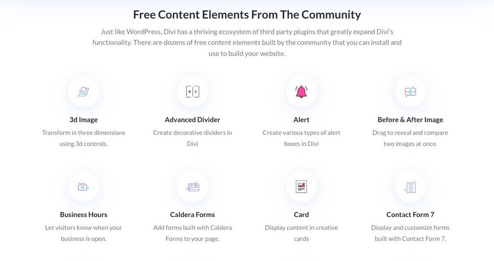 Free Elements from Divi Community
