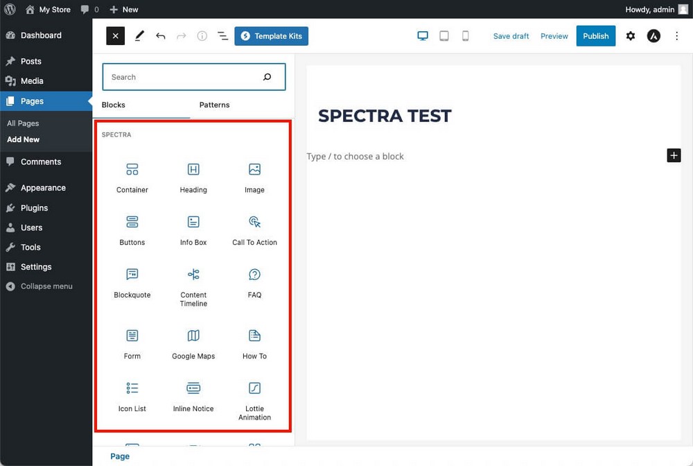 How to add design blocks with Spectra