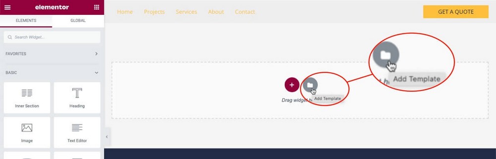 How to add templates in Elementor
