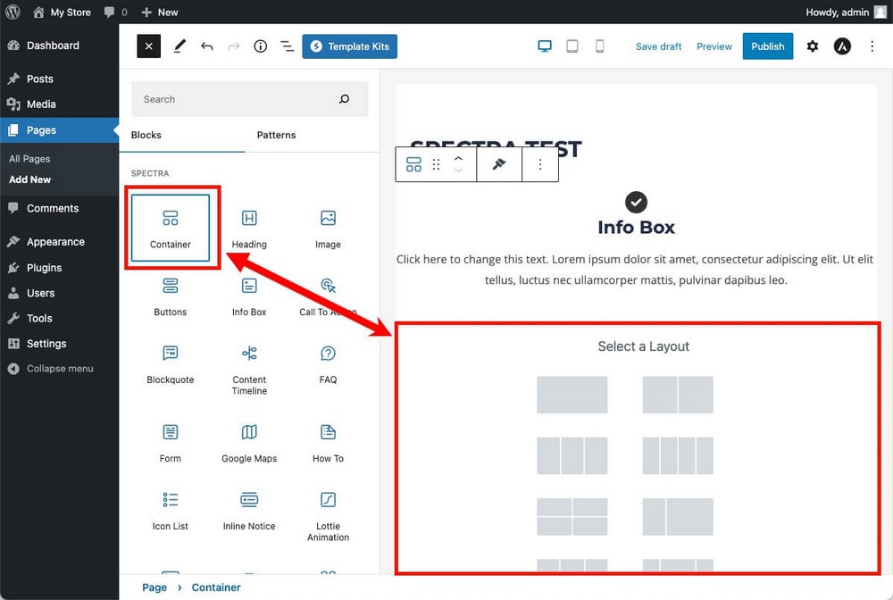 How to create a column layout with Spectra