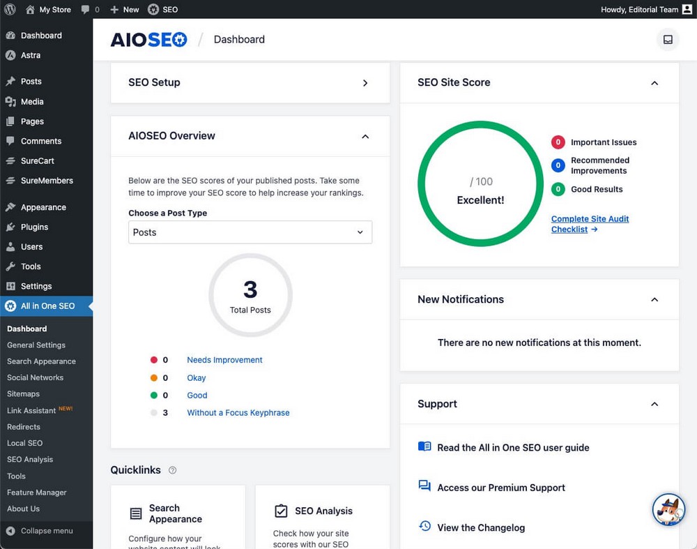 AIOSEO Dashboard