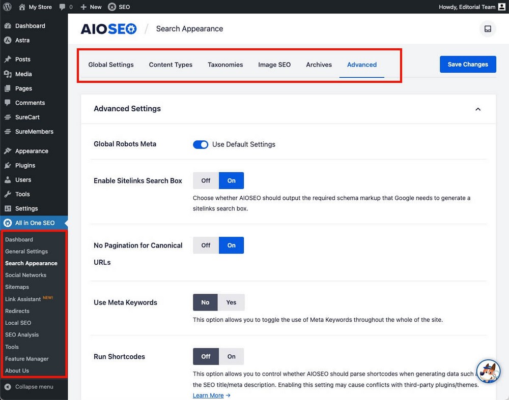 AIOSEO Interface