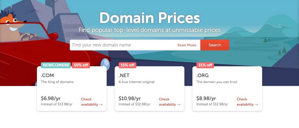 Domains pricing Namecheap