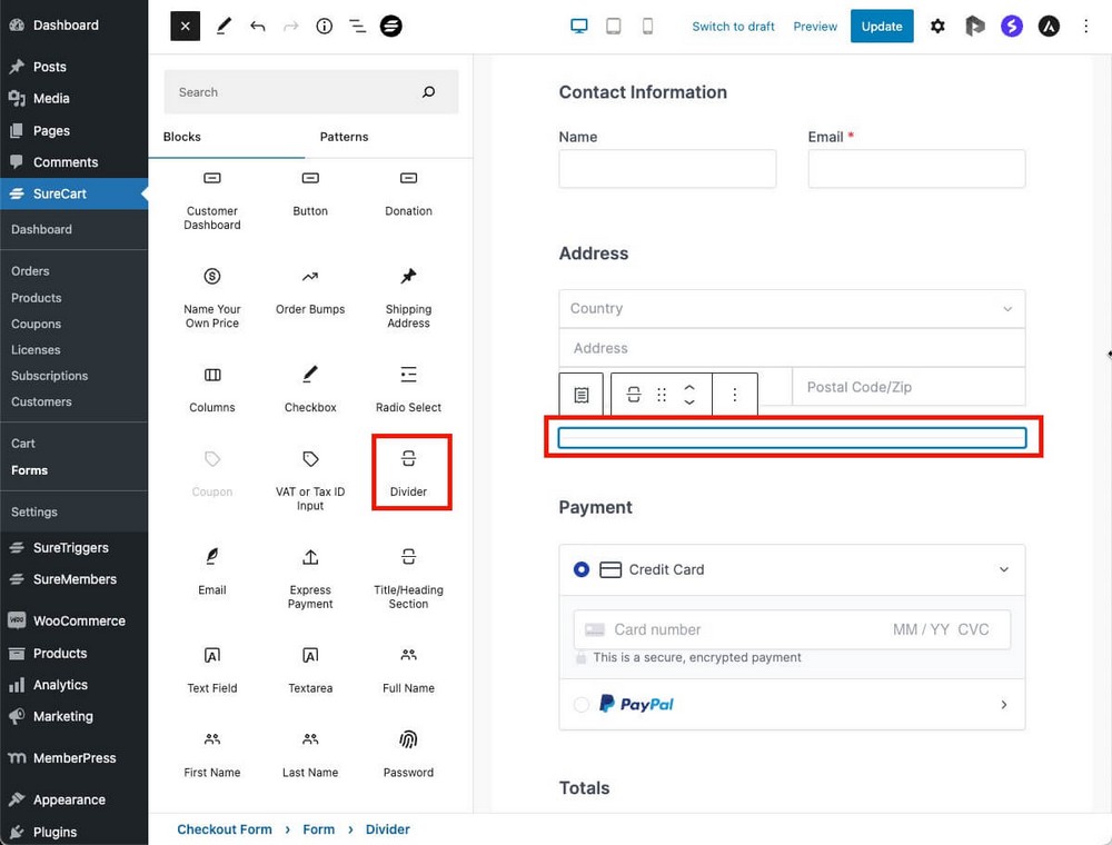 How to modify SureCart Checkout