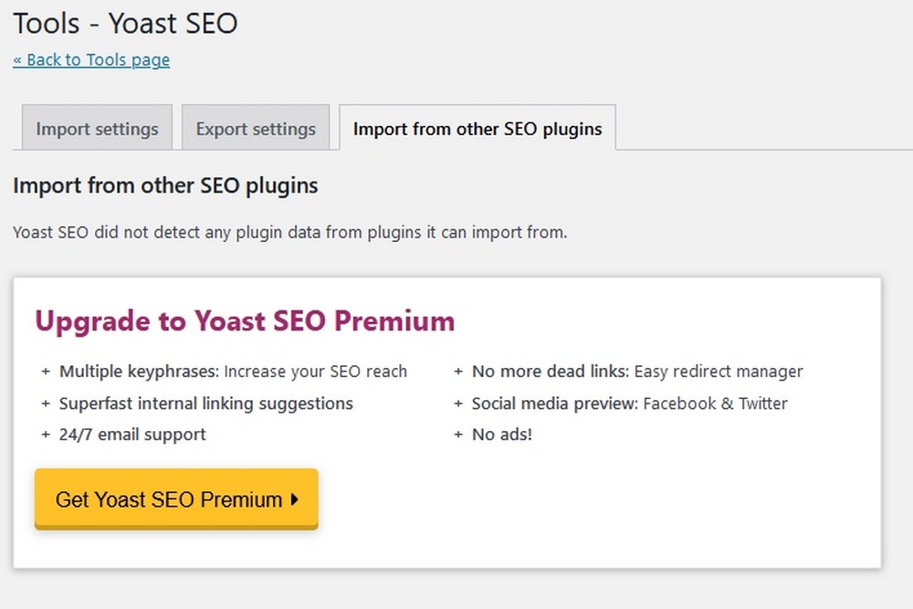 Import SEO data