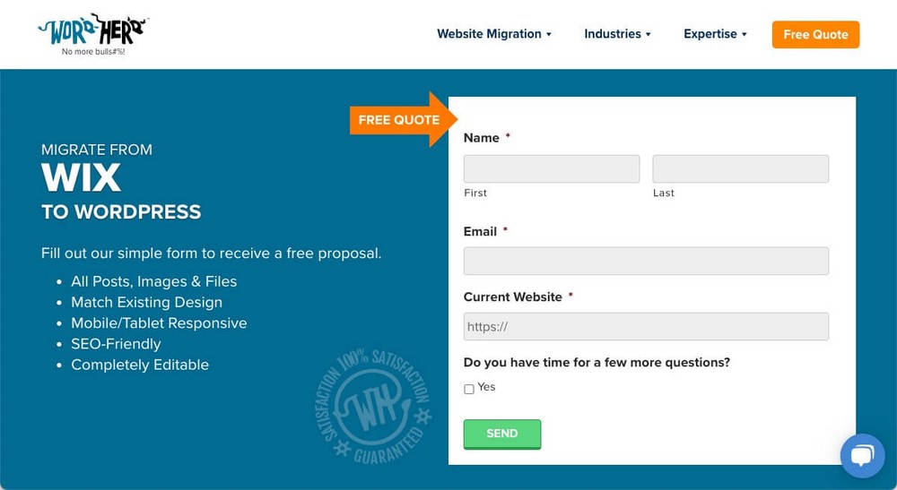 Outsource the Wix to WordPress Migration
