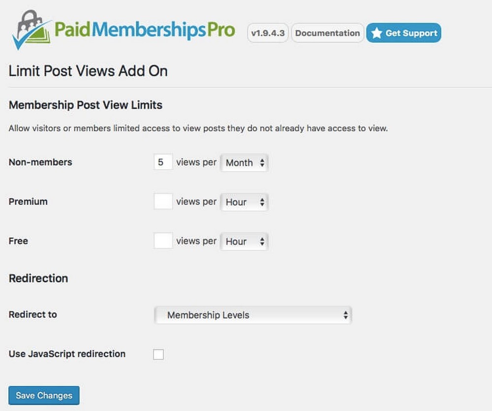 Paid Memberships Pro Limit post views