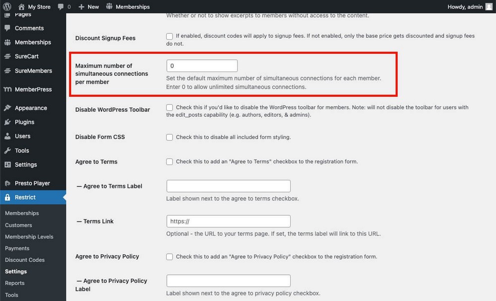 Password Sharing prevention Restrict Content Pro