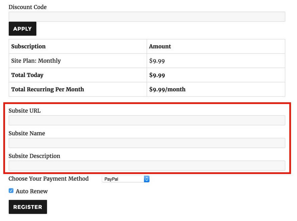 Site Creation Example Restrict Content Pro