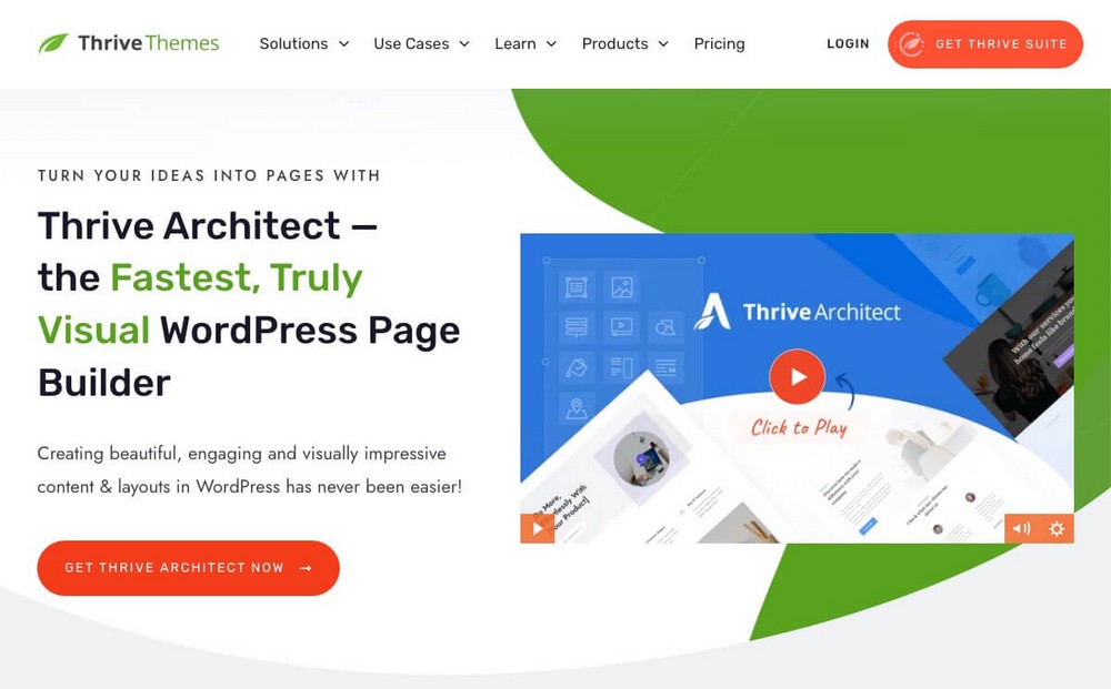 Thrive Architect homepage