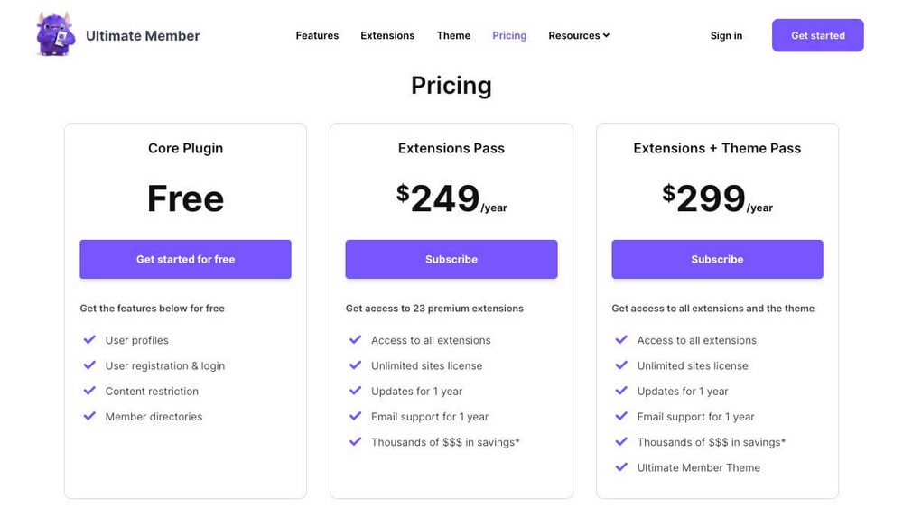 Ultimate Member pricing