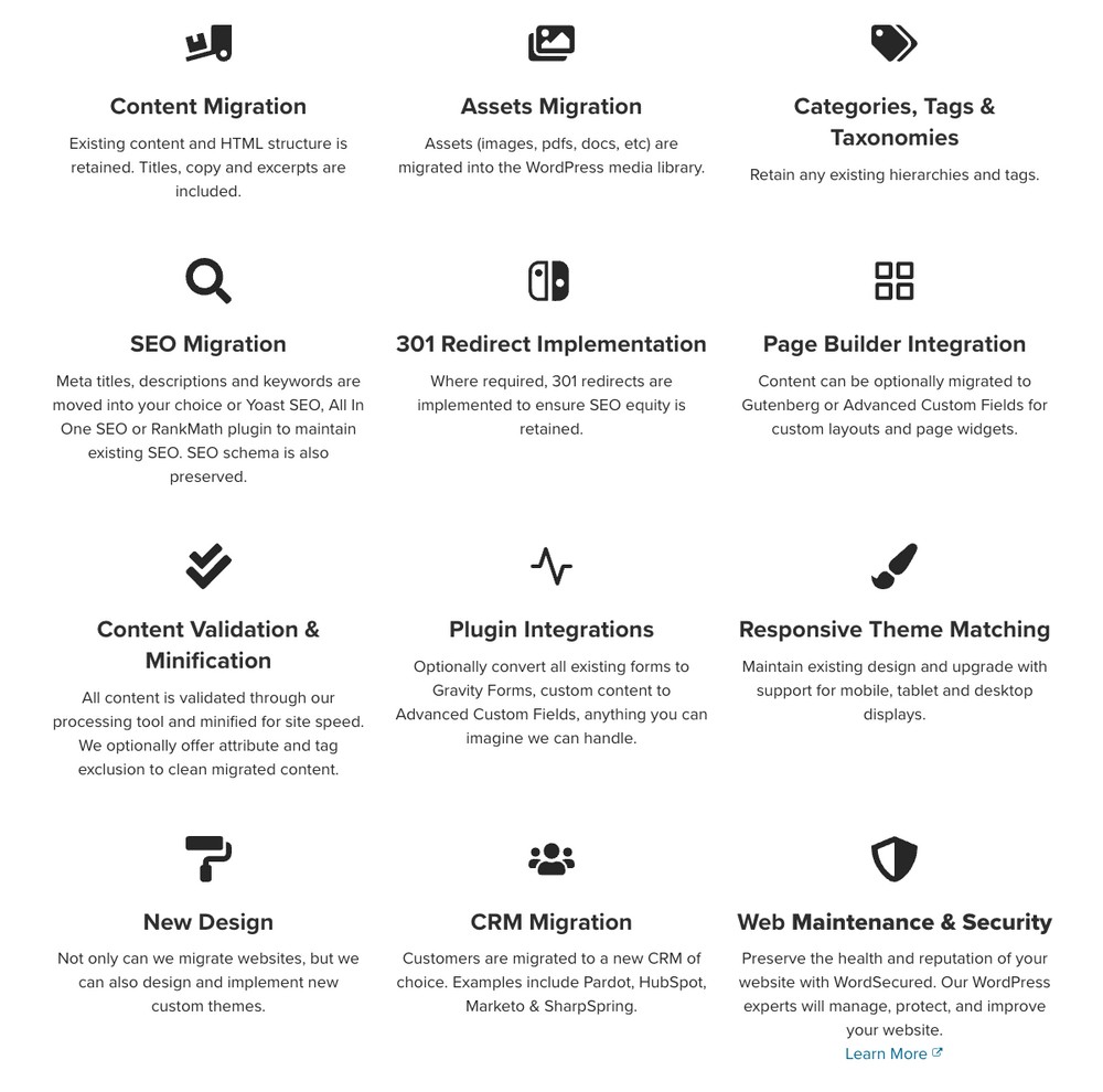 What WordHerd can migrate from Wix