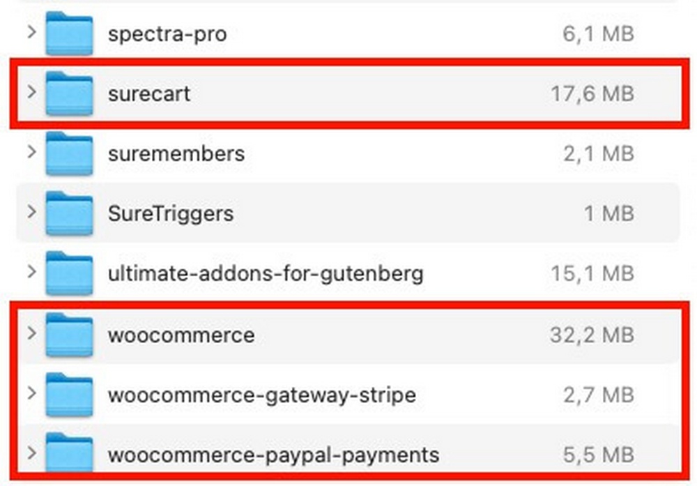WooCommerce vs SureCart size