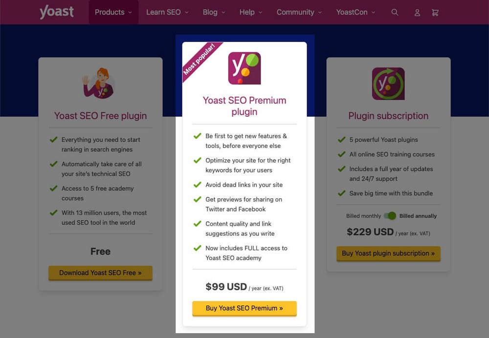 Yoast SEO Plugin Pricing