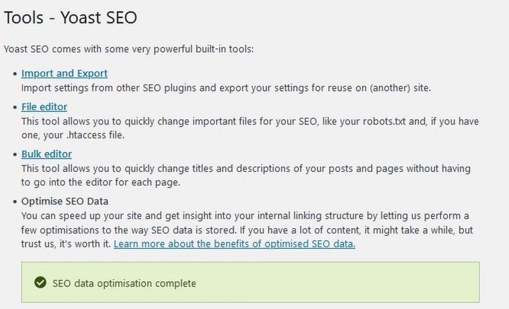 Yoast SEO tools