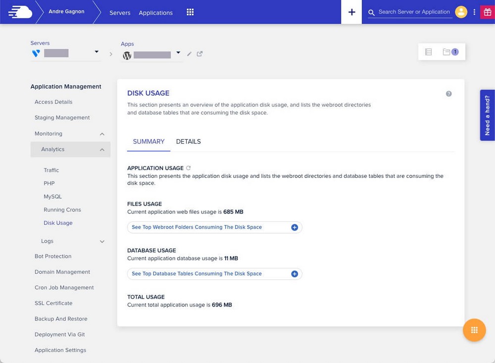 Cloudways panel