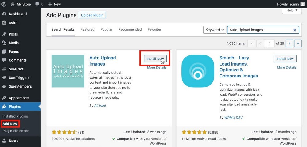 how to install auto upload images plugin