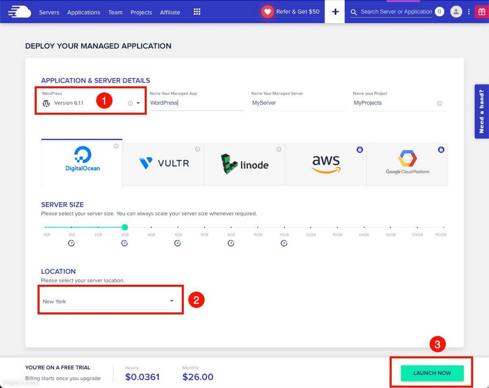 Install WordPress in Cloudways