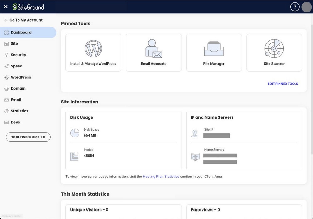 SiteGround Panel