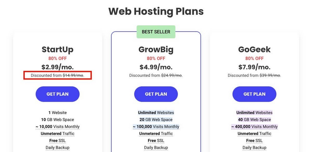 SiteGround pricing