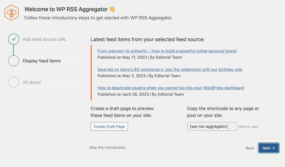 Welcome to WP RSS Aggregator page