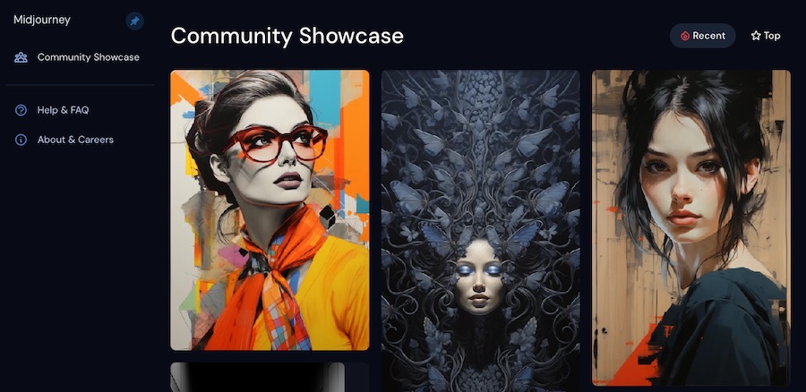 community showcase in MidJourney