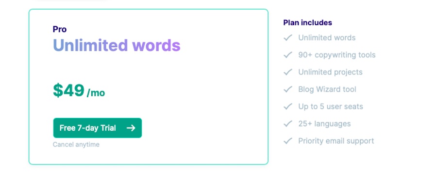 Copy.ai pro plan