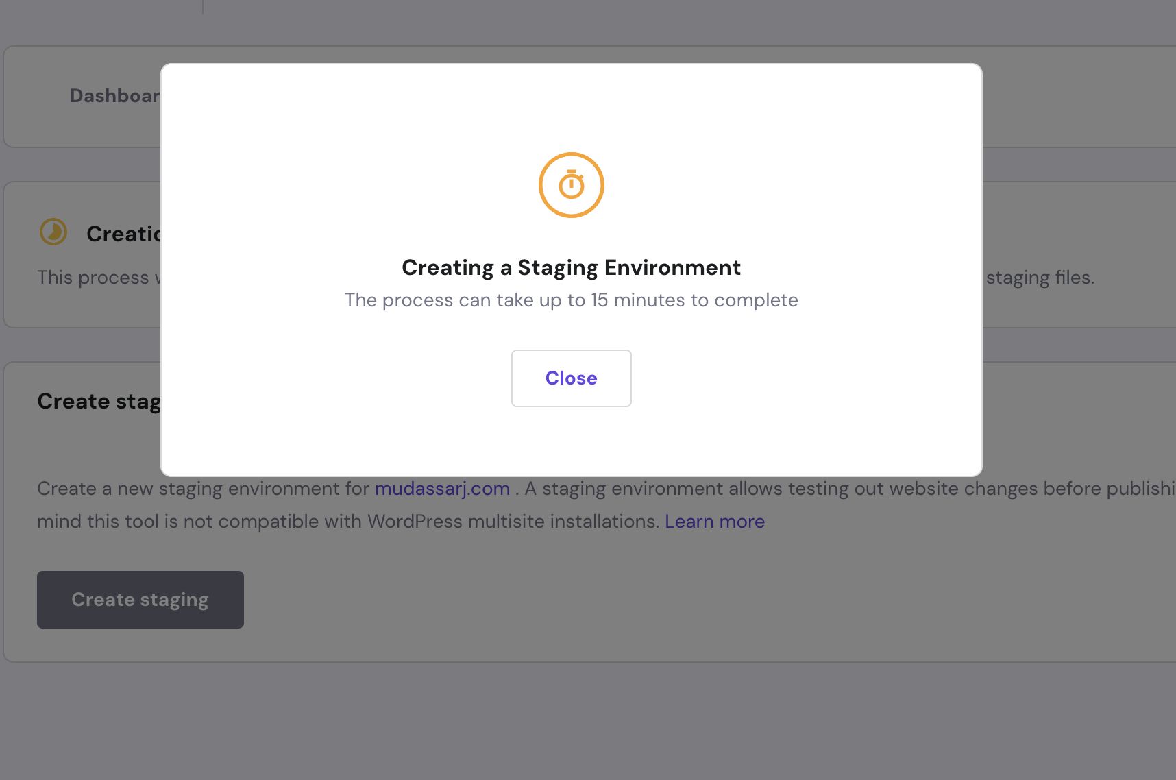 create staging environment