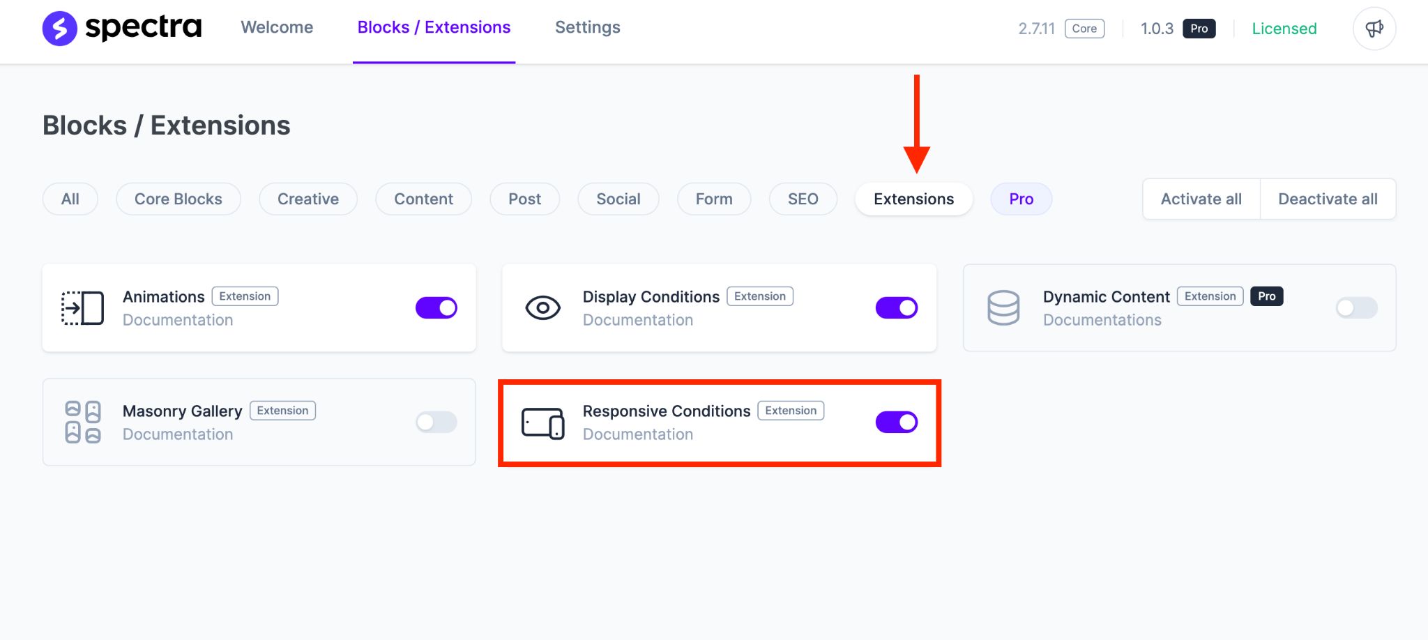 responsive conditions