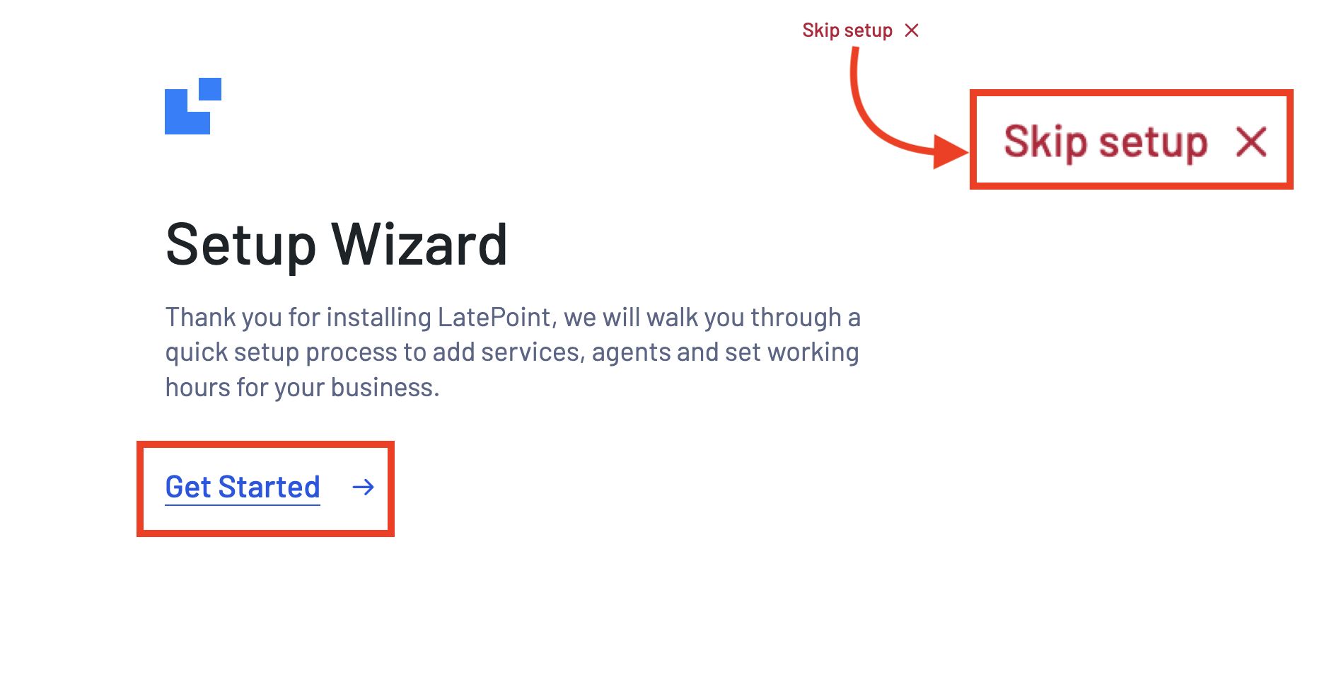 LatePoint setup wizard