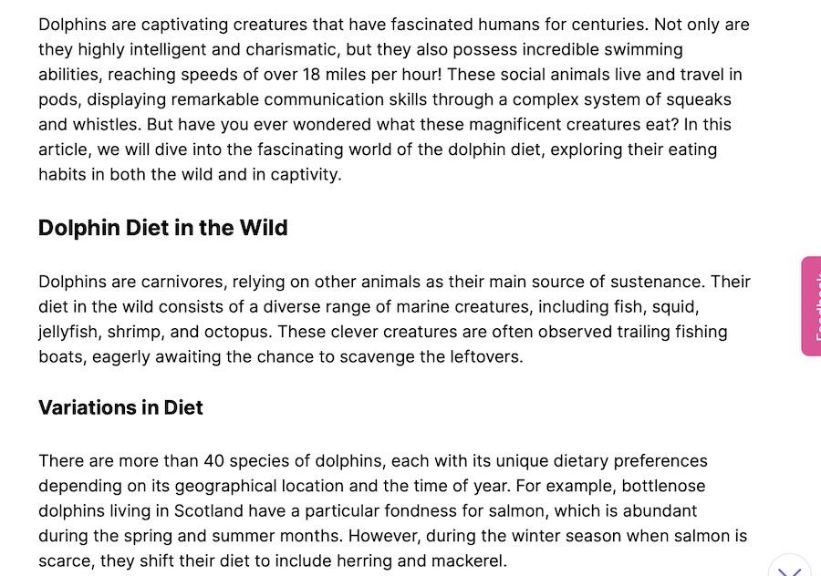 Output article content in Writesonic